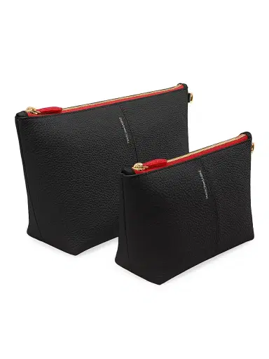 MAISON de SABRÉ Women's Medium Leather Flaire Pouch - Rouge Noir | Thumbnail 3 MAISON de SABRÉ Women's Medium Leather Flaire Pouch - Rouge Noir | Thumbnail 3