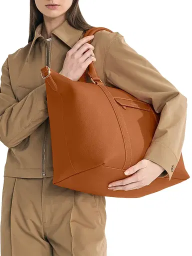 MAISON de SABRÉ Men's Large Leather Weekender Bag - Pecan Brown | Thumbnail 2 MAISON de SABRÉ Men's Large Leather Weekender Bag - Pecan Brown | Thumbnail 2