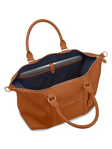 MAISON de SABRÉ Men's Large Leather Weekender Bag - Pecan Brown | Thumbnail 3 MAISON de SABRÉ Men's Large Leather Weekender Bag - Pecan Brown | Thumbnail 3