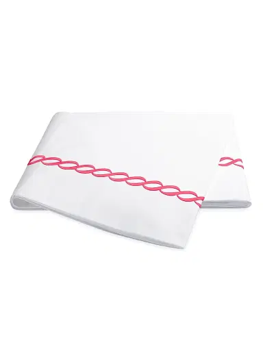 Matouk Classic Chain Percale Sheets & Pillowcase Set Collection - Azalea King | Thumbnail 2 Matouk Classic Chain Percale Sheets & Pillowcase Set Collection - Azalea King | Thumbnail 2