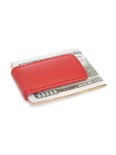 Royce New York Men's Leather Magnetic Money Clip - Red | Thumbnail 1 Royce New York Men's Leather Magnetic Money Clip - Red | Thumbnail 1