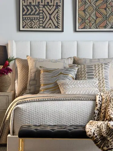 Lili Alessandra Peru Tiger Square Pillow - Pewter Platinum Gold | Thumbnail 2 Lili Alessandra Peru Tiger Square Pillow - Pewter Platinum Gold | Thumbnail 2