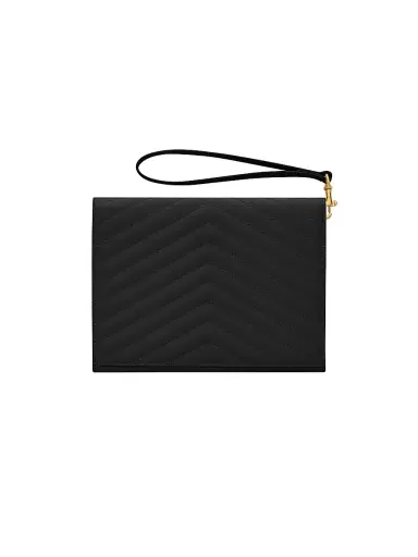 Saint Laurent Women's Cassandre Matelasse Flap Pouch in Quilted Grain De Poudre Embossed Leather | Thumbnail 2 Saint Laurent Women's Cassandre Matelasse Flap Pouch in Quilted Grain De Poudre Embossed Leather | Thumbnail 2
