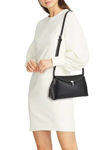 Toteme Women's T-Lock Leather Clutch - Black | Thumbnail 2 Toteme Women's T-Lock Leather Clutch - Black | Thumbnail 2