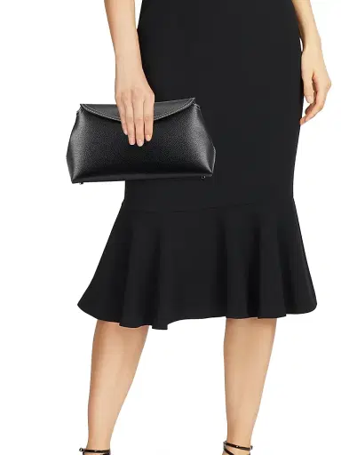 Toteme Women's T-Lock Leather Clutch - Black | Thumbnail 3 Toteme Women's T-Lock Leather Clutch - Black | Thumbnail 3