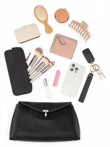 Toteme Women's T-Lock Leather Clutch - Black | Thumbnail 6 Toteme Women's T-Lock Leather Clutch - Black | Thumbnail 6