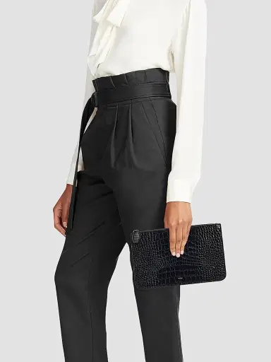 TOTEME Women's Threefold Croc-Embossed Leather Clutch | Thumbnail 2 TOTEME Women's Threefold Croc-Embossed Leather Clutch | Thumbnail 2