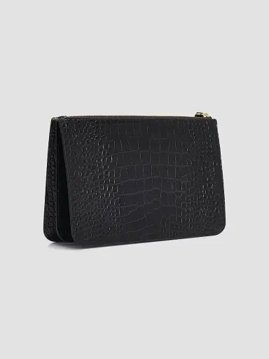 TOTEME Women's Threefold Croc-Embossed Leather Clutch | Thumbnail 3 TOTEME Women's Threefold Croc-Embossed Leather Clutch | Thumbnail 3