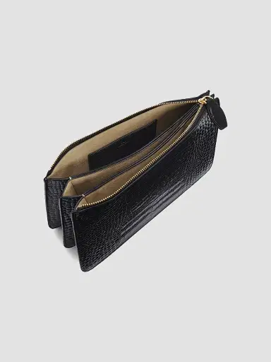 TOTEME Women's Threefold Croc-Embossed Leather Clutch | Thumbnail 4 TOTEME Women's Threefold Croc-Embossed Leather Clutch | Thumbnail 4