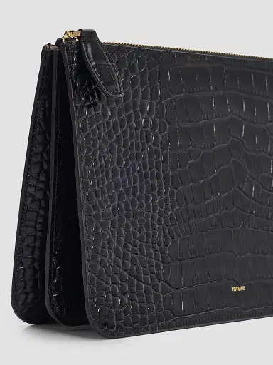TOTEME Women's Threefold Croc-Embossed Leather Clutch | Thumbnail 5 TOTEME Women's Threefold Croc-Embossed Leather Clutch | Thumbnail 5