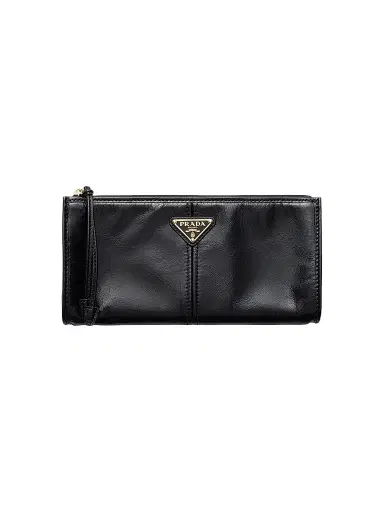 Prada Women's Leather Pouch - Black | Thumbnail 1 Prada Women's Leather Pouch - Black | Thumbnail 1