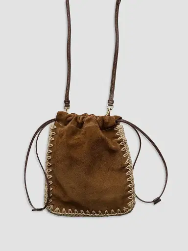 Prada Women's Suede Drawstring Case - Brown | Thumbnail 3 Prada Women's Suede Drawstring Case - Brown | Thumbnail 3