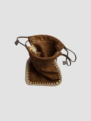 Prada Women's Suede Drawstring Case - Brown | Thumbnail 4 Prada Women's Suede Drawstring Case - Brown | Thumbnail 4