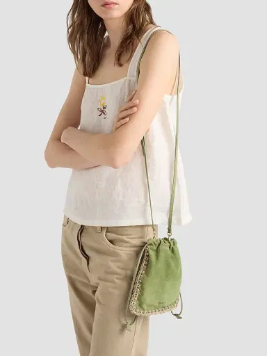 Prada Women's Suede Drawstring Case - Green | Thumbnail 3 Prada Women's Suede Drawstring Case - Green | Thumbnail 3