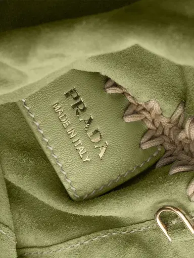 Prada Women's Suede Drawstring Case - Green | Thumbnail 6 Prada Women's Suede Drawstring Case - Green | Thumbnail 6