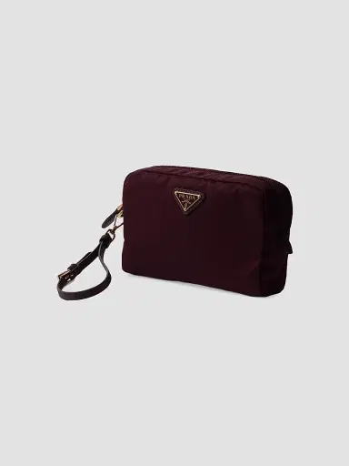 Prada Women's Re-Nylon Pouch - Dark Red | Thumbnail 2 Prada Women's Re-Nylon Pouch - Dark Red | Thumbnail 2