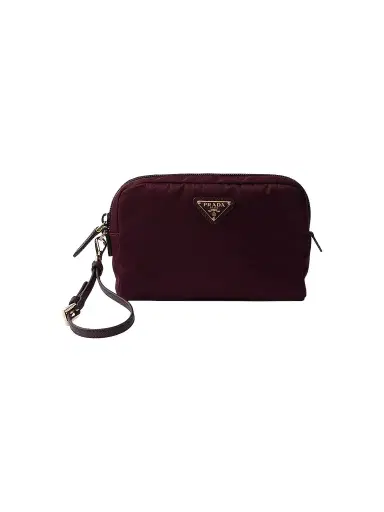 Prada Women's Re-Nylon Pouch - Dark Red | Thumbnail 1 Prada Women's Re-Nylon Pouch - Dark Red | Thumbnail 1