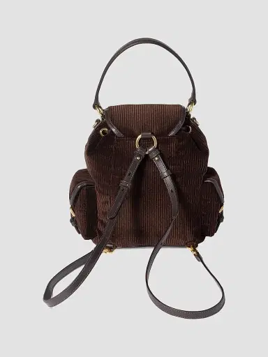 Miu Miu Women's Corduroy Backpack - Dark Brown | Thumbnail 3 Miu Miu Women's Corduroy Backpack - Dark Brown | Thumbnail 3