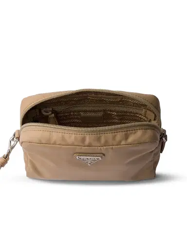Prada Women's Re-Nylon Pouch - Light Brown | Thumbnail 5 Prada Women's Re-Nylon Pouch - Light Brown | Thumbnail 5