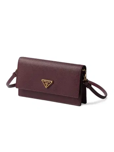 Prada Women's Saffiano Leather Mini Pouch - Dark Red | Thumbnail 2 Prada Women's Saffiano Leather Mini Pouch - Dark Red | Thumbnail 2