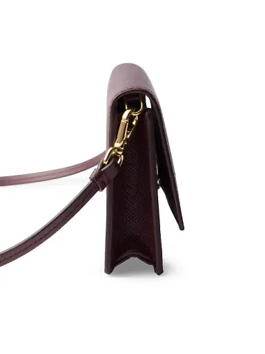 Prada Women's Saffiano Leather Mini Pouch - Dark Red | Thumbnail 5 Prada Women's Saffiano Leather Mini Pouch - Dark Red | Thumbnail 5