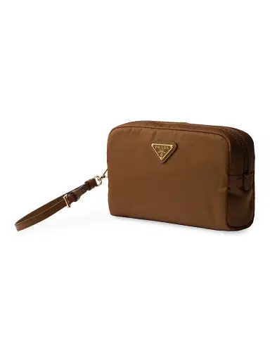 Prada Women's Re-Nylon Pouch - Dark Brown | Thumbnail 2 Prada Women's Re-Nylon Pouch - Dark Brown | Thumbnail 2