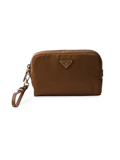Prada Women's Re-Nylon Pouch - Dark Brown | Thumbnail 1 Prada Women's Re-Nylon Pouch - Dark Brown | Thumbnail 1