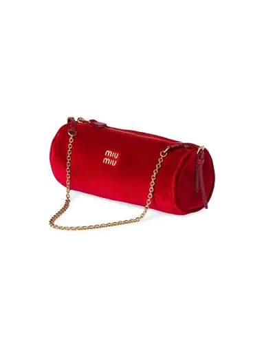 Miu Miu Women's Velvet Pouch - Red | Thumbnail 2 Miu Miu Women's Velvet Pouch - Red | Thumbnail 2