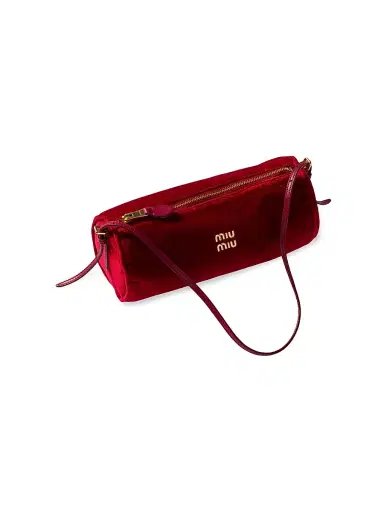 Miu Miu Women's Velvet Pouch - Red | Thumbnail 4 Miu Miu Women's Velvet Pouch - Red | Thumbnail 4