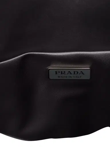 Prada Women's Wish Silk Duchesse Pouch - Grey | Thumbnail 4 Prada Women's Wish Silk Duchesse Pouch - Grey | Thumbnail 4