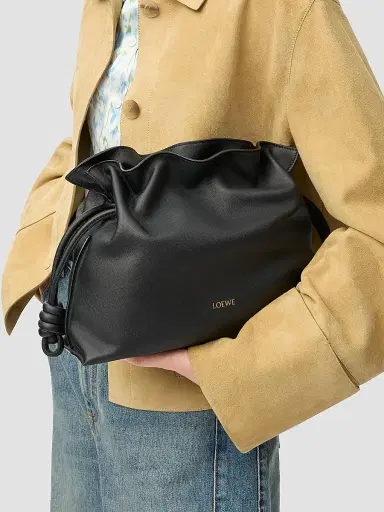 LOEWE Women's Flamenco Medium Leather Clutch - Black | Thumbnail 2 LOEWE Women's Flamenco Medium Leather Clutch - Black | Thumbnail 2