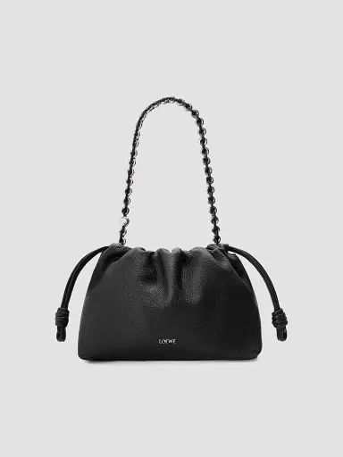LOEWE Women's Medium Flamenco Leather Clutch - Black | Thumbnail 2 LOEWE Women's Medium Flamenco Leather Clutch - Black | Thumbnail 2
