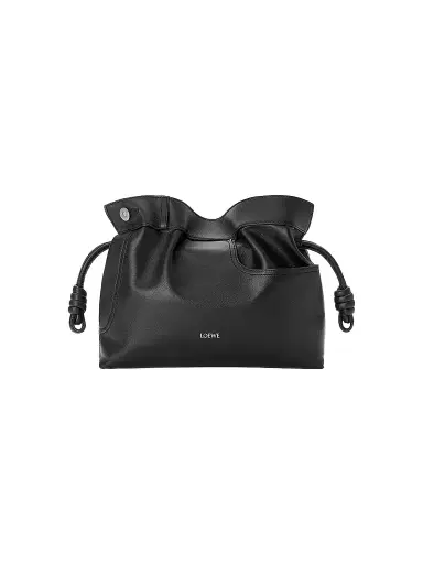 LOEWE Women's Medium Panta Flamenco Leather Clutch - Black | Thumbnail 1 LOEWE Women's Medium Panta Flamenco Leather Clutch - Black | Thumbnail 1