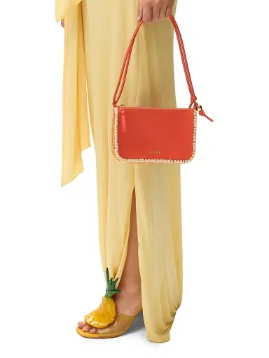 Loewe Women's x Paula's Ibiza Rio Whipstitch Leather-Raffia Pouch | Thumbnail 2 Loewe Women's x Paula's Ibiza Rio Whipstitch Leather-Raffia Pouch | Thumbnail 2