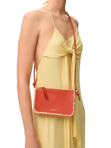 Loewe Women's x Paula's Ibiza Rio Whipstitch Leather-Raffia Pouch | Thumbnail 3 Loewe Women's x Paula's Ibiza Rio Whipstitch Leather-Raffia Pouch | Thumbnail 3
