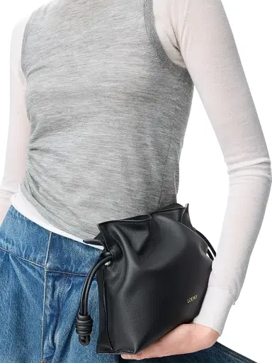 LOEWE Women's Flamenco Mini Leather Clutch - Black | Thumbnail 2 LOEWE Women's Flamenco Mini Leather Clutch - Black | Thumbnail 2