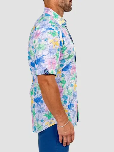 Maceoo Men's Galileo Short Sleeve Shirt - White Multi - Size XXXXL | Thumbnail 2 Maceoo Men's Galileo Short Sleeve Shirt - White Multi - Size XXXXL | Thumbnail 2