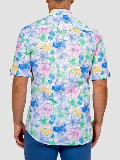 Maceoo Men's Galileo Short Sleeve Shirt - White Multi - Size XXXXL | Thumbnail 5 Maceoo Men's Galileo Short Sleeve Shirt - White Multi - Size XXXXL | Thumbnail 5