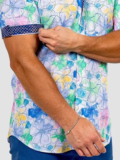 Maceoo Men's Galileo Short Sleeve Shirt - White Multi - Size XXXXL | Thumbnail 7 Maceoo Men's Galileo Short Sleeve Shirt - White Multi - Size XXXXL | Thumbnail 7