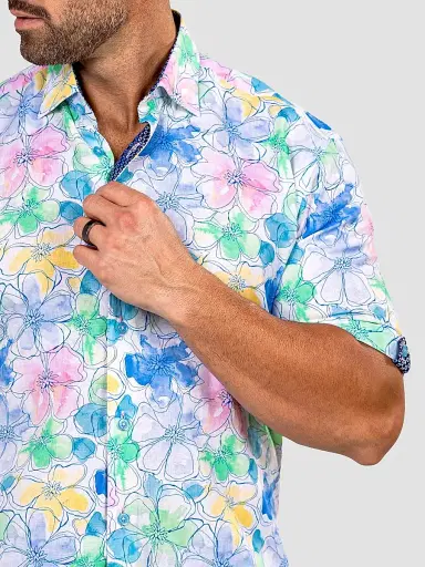 Maceoo Men's Galileo Short Sleeve Shirt - White Multi - Size XXXXL | Thumbnail 8 Maceoo Men's Galileo Short Sleeve Shirt - White Multi - Size XXXXL | Thumbnail 8