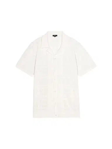 Rails Men's Yates Cotton-Linen Knit Camp Shirt - White | Thumbnail 1 Rails Men's Yates Cotton-Linen Knit Camp Shirt - White | Thumbnail 1