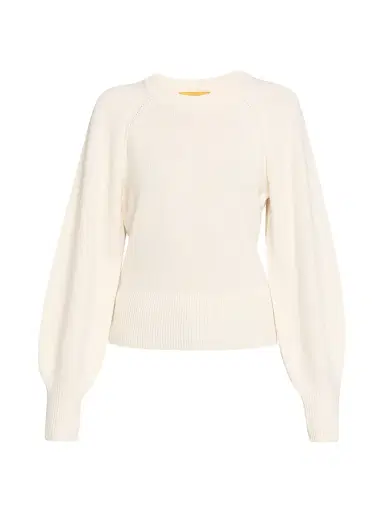Guest in Residence Women's Cashmere Puff-Sleeve Sweater - Cream | Thumbnail 1 Guest in Residence Women's Cashmere Puff-Sleeve Sweater - Cream | Thumbnail 1
