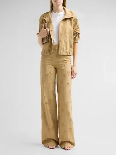 Veronica Beard Women's Cole Paisley Cotton-Blend Pants - Sand - Size 16 | Thumbnail 2 Veronica Beard Women's Cole Paisley Cotton-Blend Pants - Sand - Size 16 | Thumbnail 2