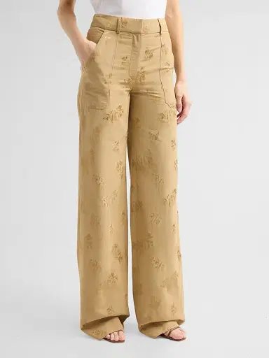 Veronica Beard Women's Cole Paisley Cotton-Blend Pants - Sand - Size 16 | Thumbnail 4 Veronica Beard Women's Cole Paisley Cotton-Blend Pants - Sand - Size 16 | Thumbnail 4