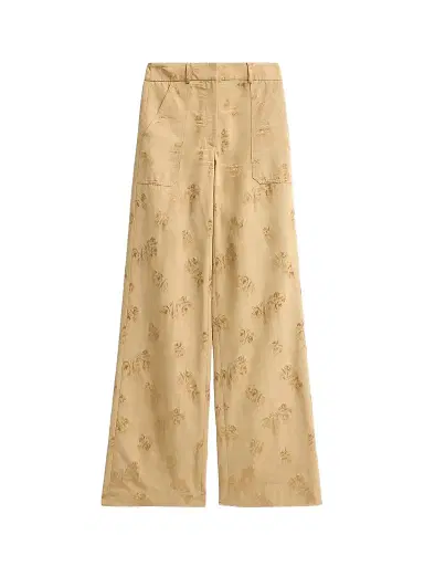 Veronica Beard Women's Cole Paisley Cotton-Blend Pants - Sand - Size 16 | Thumbnail 1 Veronica Beard Women's Cole Paisley Cotton-Blend Pants - Sand - Size 16 | Thumbnail 1