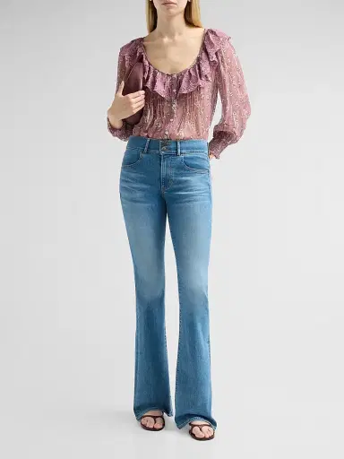 Veronica Beard Women's Beverly Mid-Rise Skinny Flare Jeans | Thumbnail 2 Veronica Beard Women's Beverly Mid-Rise Skinny Flare Jeans | Thumbnail 2