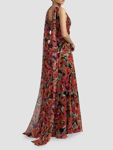 Mac Duggal Women's Floral Chiffon A-Line Gown | Thumbnail 2 Mac Duggal Women's Floral Chiffon A-Line Gown | Thumbnail 2