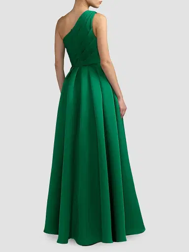 Mac Duggal Women's One-Shoulder Satin Column Gown | Thumbnail 2 Mac Duggal Women's One-Shoulder Satin Column Gown | Thumbnail 2