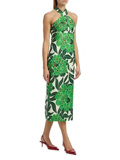 Cara Cara Women's Perla Tropical Halter Midi-Dress - Palm Beach Green - Size 6 | Thumbnail 2 Cara Cara Women's Perla Tropical Halter Midi-Dress - Palm Beach Green - Size 6 | Thumbnail 2
