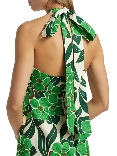 Cara Cara Women's Perla Tropical Halter Midi-Dress - Palm Beach Green - Size 6 | Thumbnail 6 Cara Cara Women's Perla Tropical Halter Midi-Dress - Palm Beach Green - Size 6 | Thumbnail 6